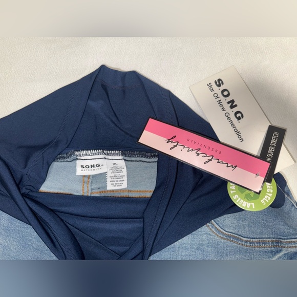 83-87) NWT SONG MATERNITY SHORT JEAN SIZE XL - Picture 4 of 5